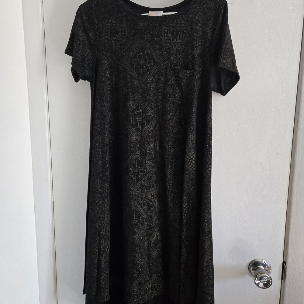 LuLaRoe Black Geometric Midi Dress